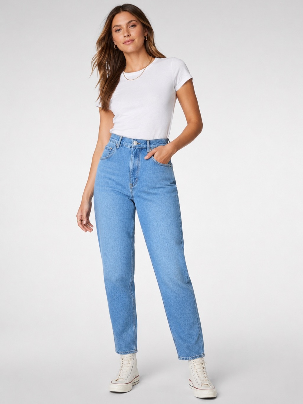 Vintage 80s Sasson High Rise Tapered Mom Jeans | Light Wash | 29x29